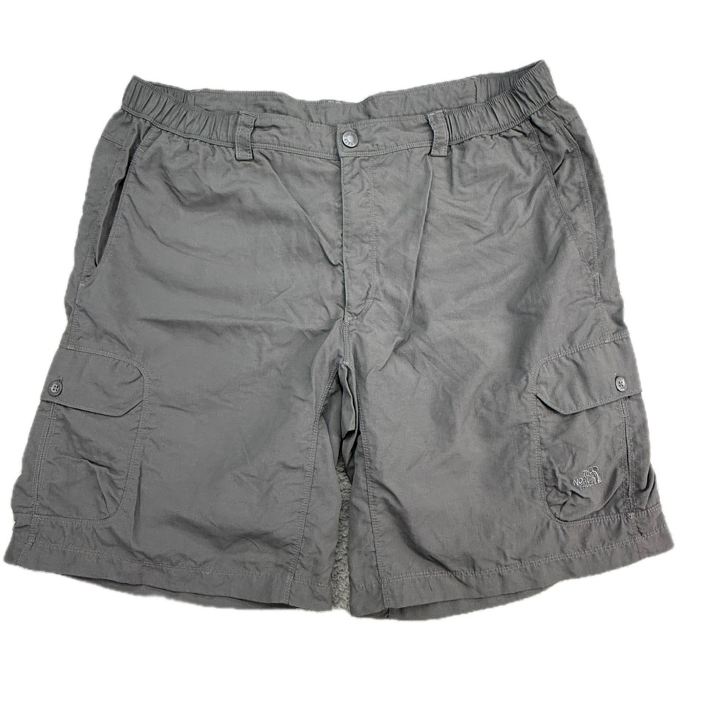 The North Face Cargo Shorts Mens XL Grey Nylon Ripstop Hiking Outdoor 2080